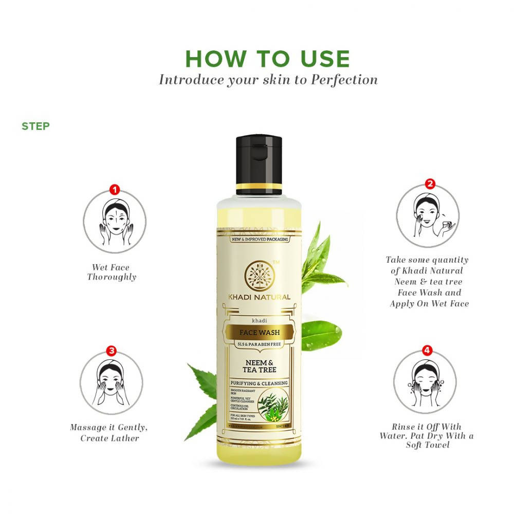 Khadi Natural Neem & Teatree Face Wash | Grocsy