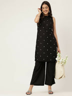Joban Fashion Black Rayon and Embroidered Work Straight Kurta Bottom Set | Grocsy