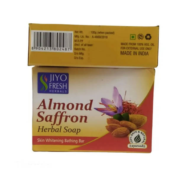 New Shama Jiyo Fresh Almond Saffron Herbal Soap | Grocsy