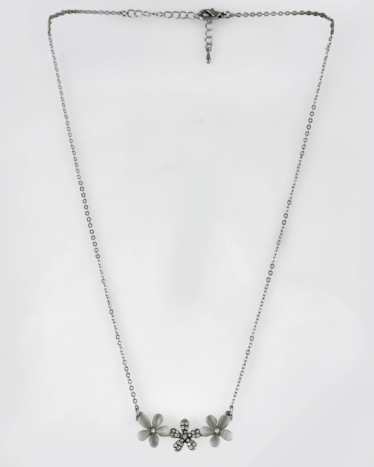 VOJ Women Beads Stainless Steel Sliver-Plated Chain with Star-Shape Pendant