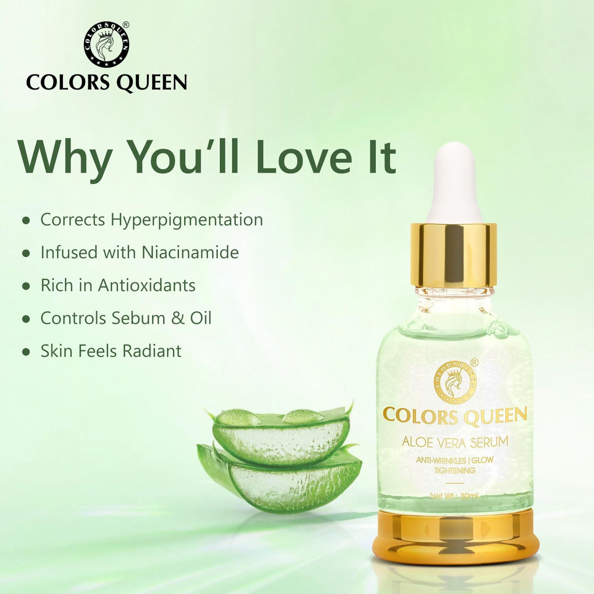 Colors Queen Aloe Vera Face Serum | Grocsy