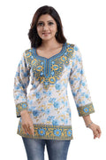 Snehal Creations Best Stylish Faux Crepe Printed Short Kurti Tunic | Grocsy