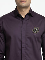 Puzzle Chip Embroidered Shirt by Hilo Design | Grocsy