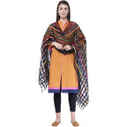 A R Silk Women's Multi Thread Work Orgenza Cotton Black Dupattas and Chunnis | Grocsy