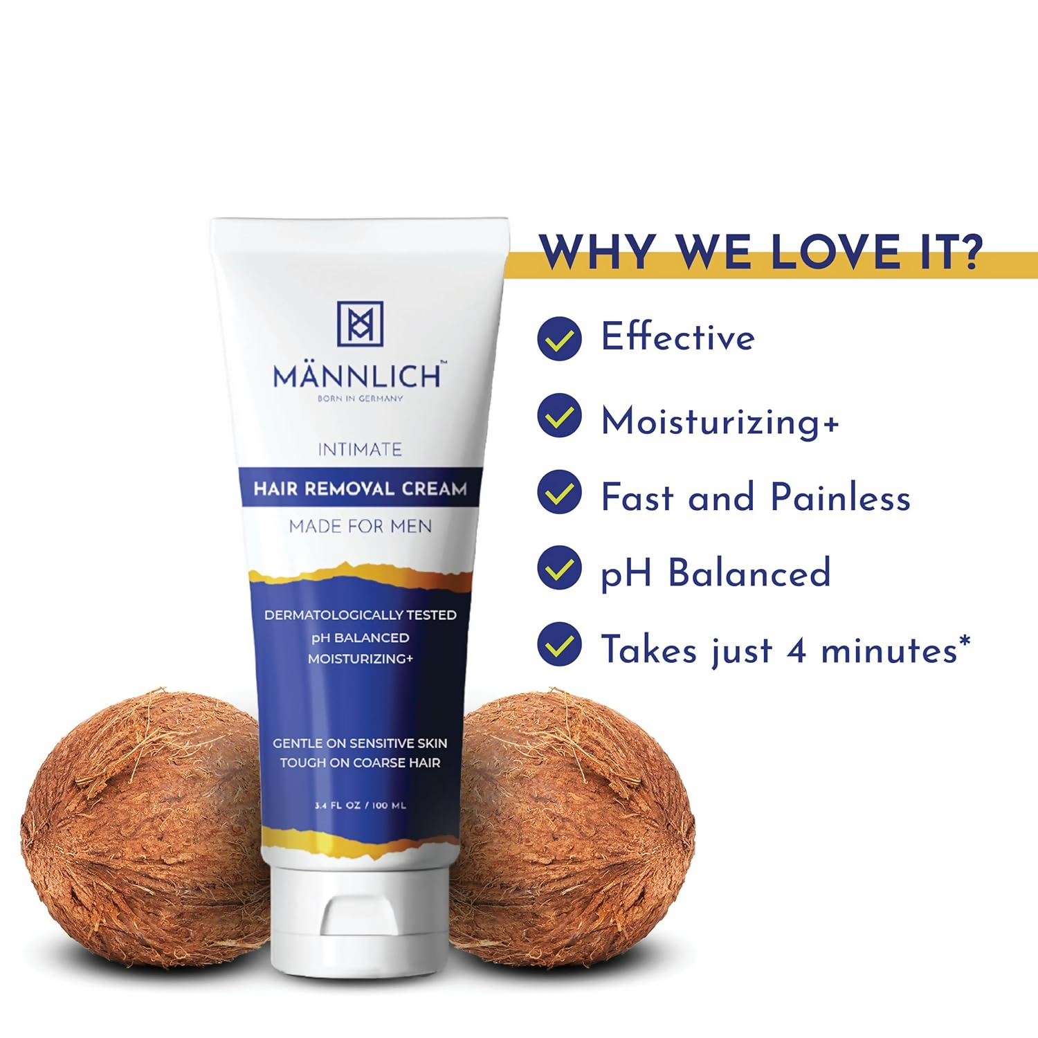 Mannlich Intimate Private Hair Removal Cream For Men | Grocsy