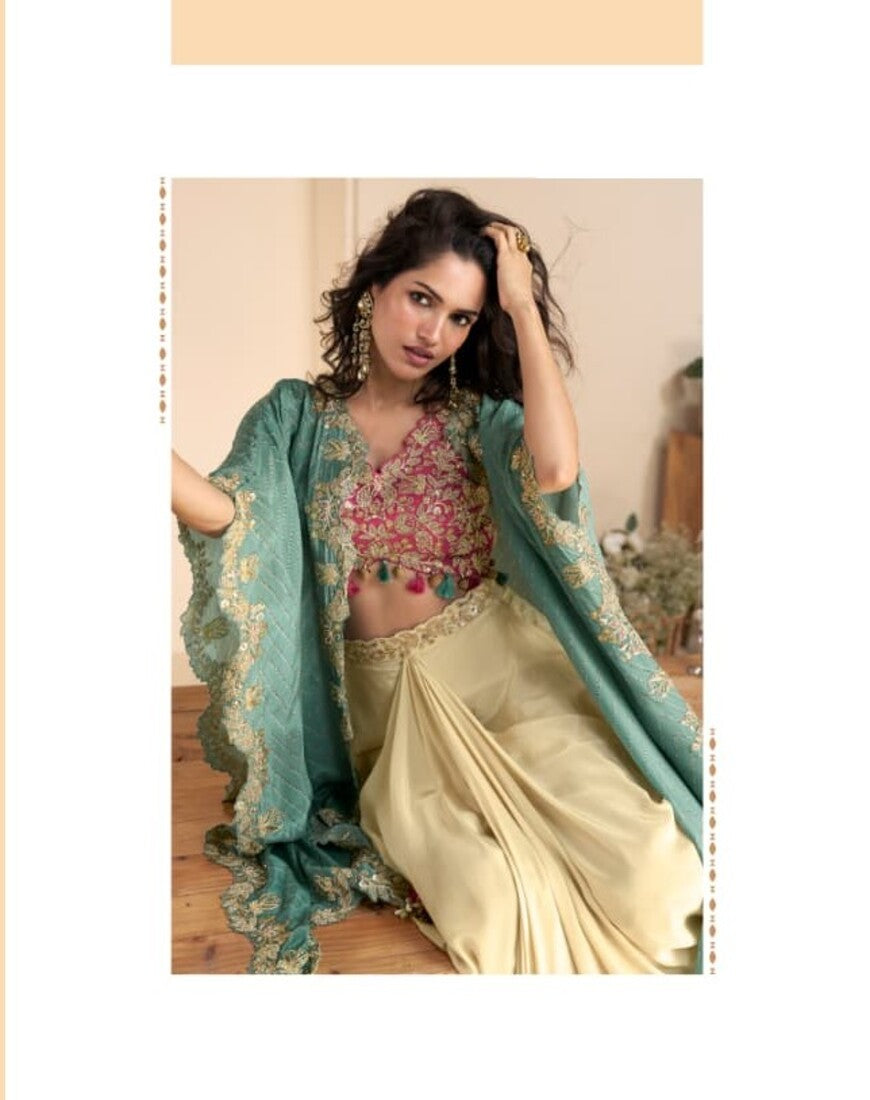 Aarshi Fashions Red Silk Indowestern | Grocsy