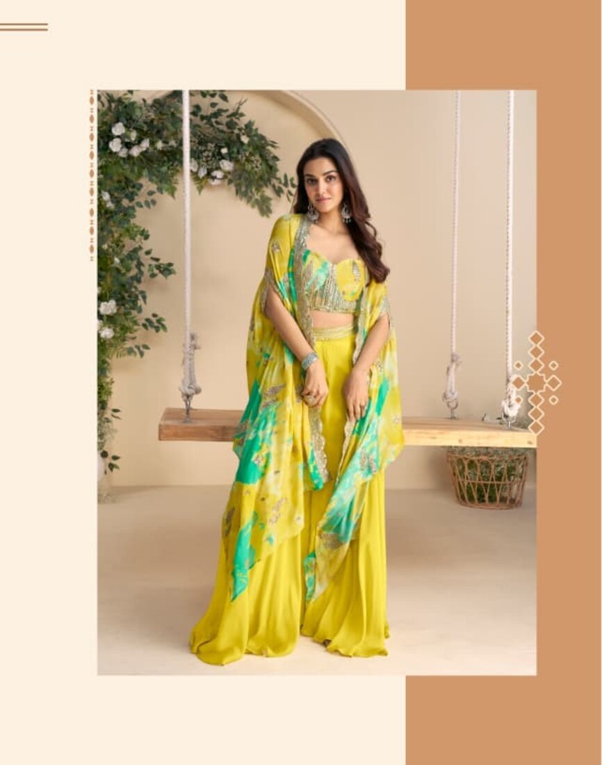 Aarshi Fashions Green Silk Indowestern | Grocsy