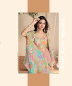 Aarshi Fashions Blue Silk Indowestern | Grocsy