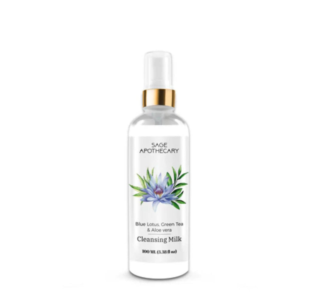 Sage Apothecary Blue Lotus Green Tea & Aloe Vera Cleansing Milk | Grocsy