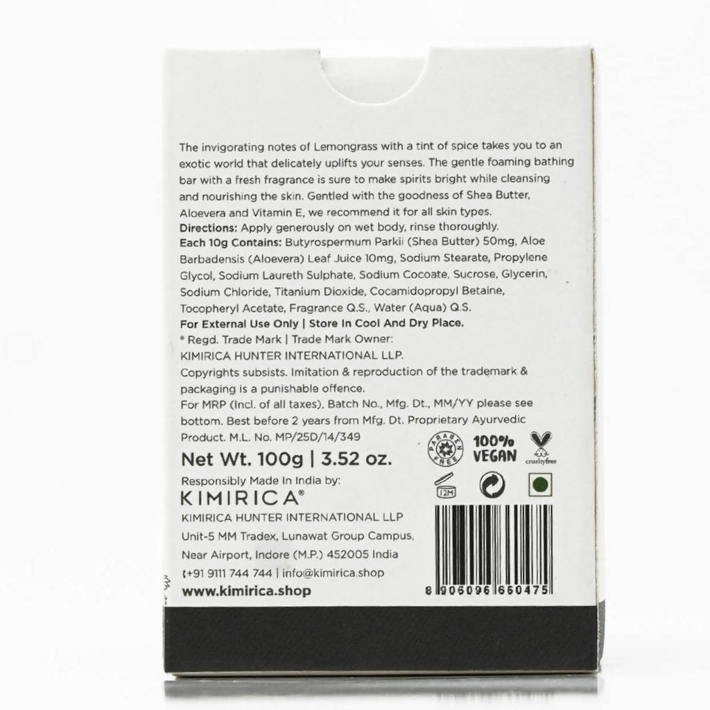 Kimirica Earth Shea Lemongrass Bathing Soap Bar | Grocsy