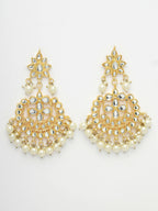 NVR Women's Gold-Polished Kundan Chandbali Earrings | Grocsy