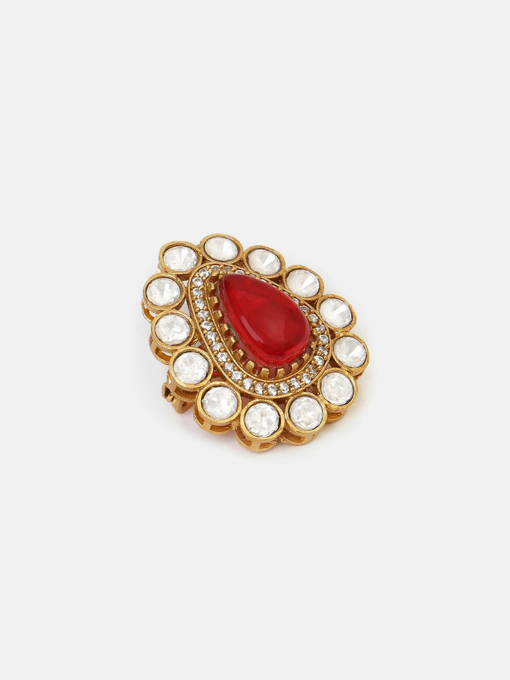 Ruby Raang Teardrop Brooch | Grocsy