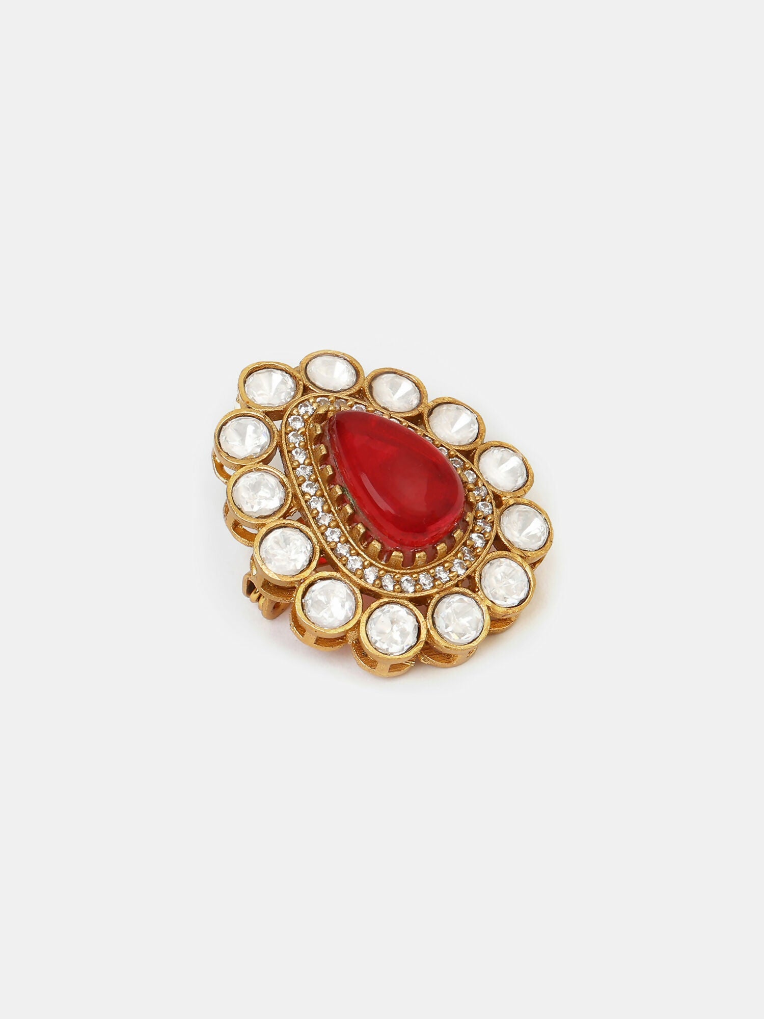 Ruby Raang Teardrop Brooch | Grocsy