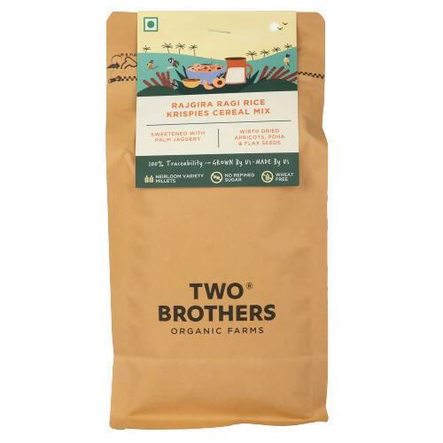 Two Brothers Organic Farms Rajgira Ragi & Rice Krispies Cereal Mix | Grocsy