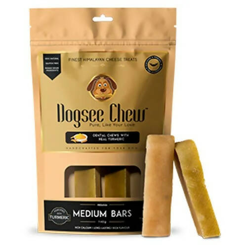 Dogsee Turmeric Medium Bars: Long-Lasting Dental Chews for Medium Dogs | Grocsy