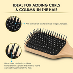 Bronson Professional Wooden Paddle Hair Brush With Strong & Flexible Nylon Bristles | Grocsy