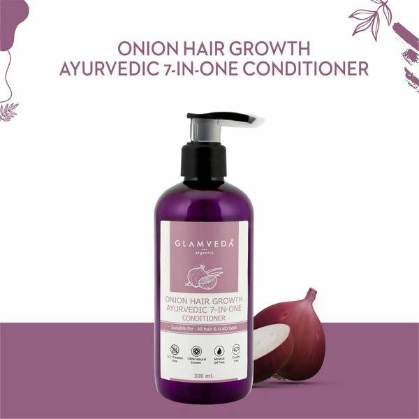 Glamveda Onion 7 In One Ayurvedic Hair Growth Conditioner | Grocsy