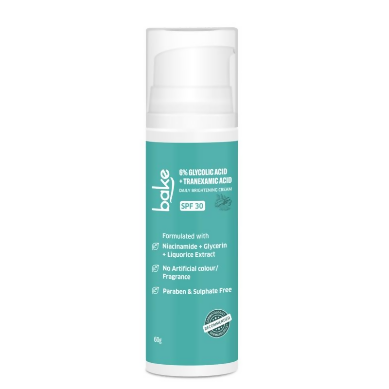 Bake 6% Glycolic + Tranexamic Acid Cream Spf 30 Pa+++ For Pigmentation & Daily Brightening Cream | Grocsy
