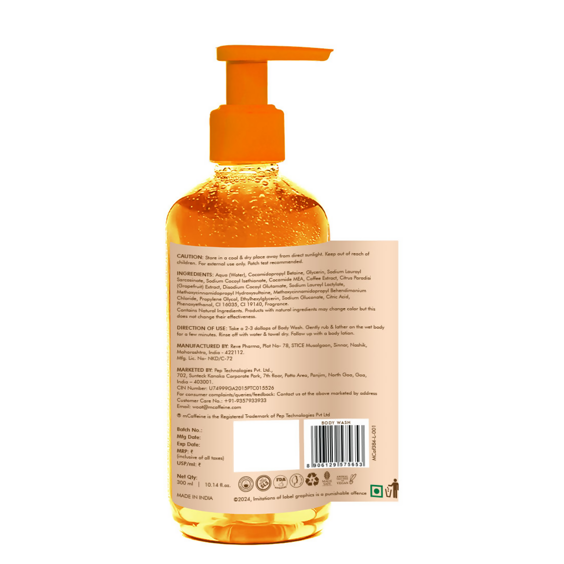 mCaffeine Glow Boost Grapefruit Body Wash | Grocsy