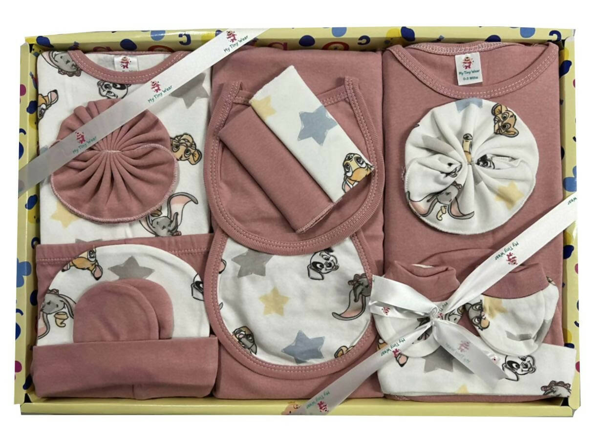 My Tiny Wear Full Sleeves New Born Baby Gift Set - Pink | Grocsy
