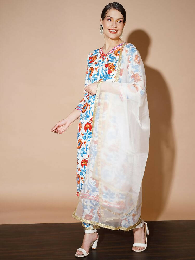 Myshka Women Multi Solid Kurta & Trousers With Dupatta | Grocsy