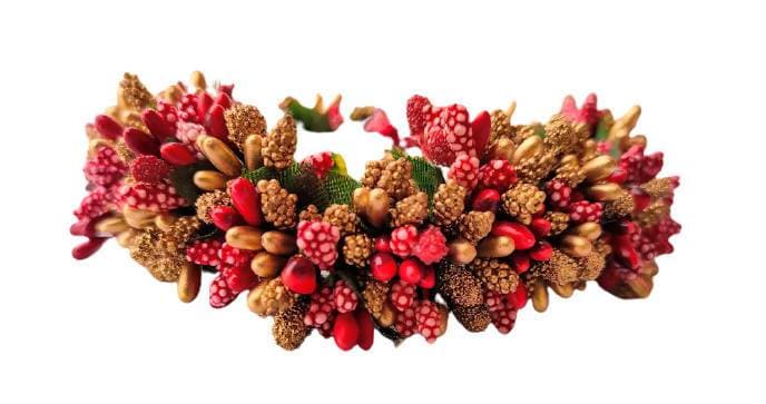 Red & Gold Pollens Hair Veni | Grocsy