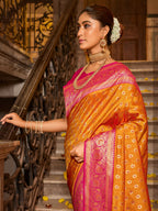 Shree Shyam Fashion Banarasi Silk Mustard Saree | Grocsy