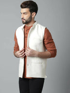 Even Apparels Pure Wool Nehru Jacket - White | Grocsy