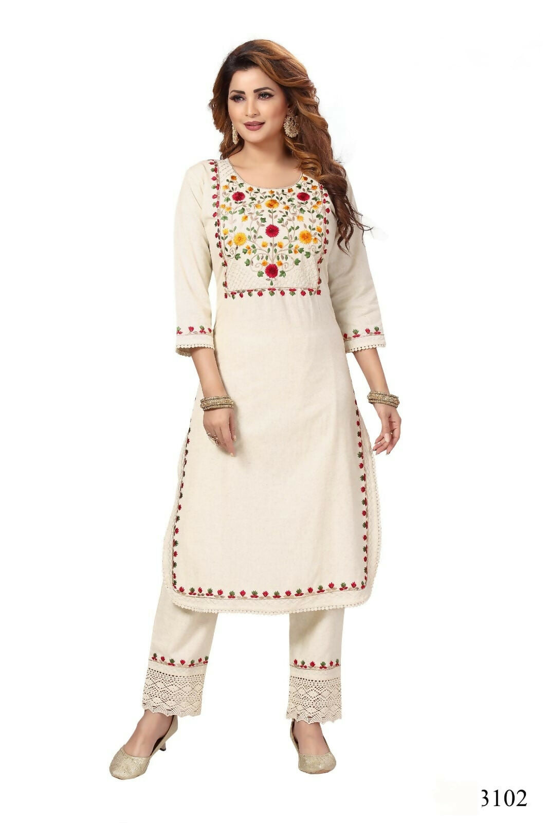 Joban Fashion Cotton Beige Color Kurta Set | Grocsy