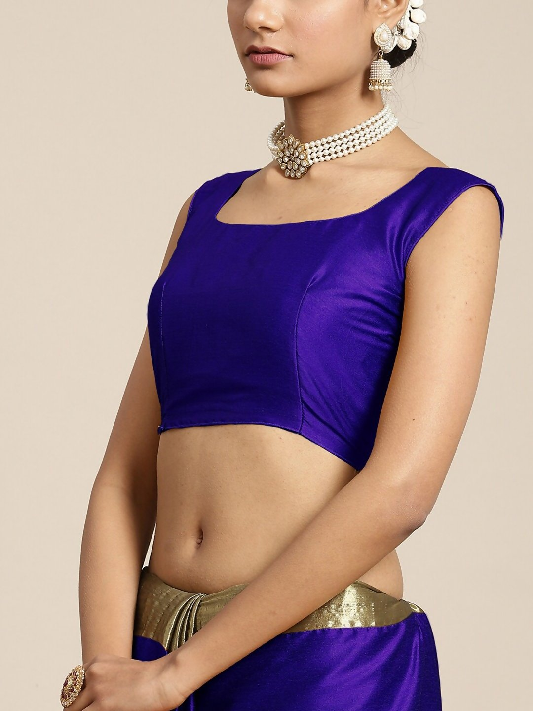 Saree Mall Blue & Copper-Toned Zari Silk Blend Uppada Sarees | Grocsy