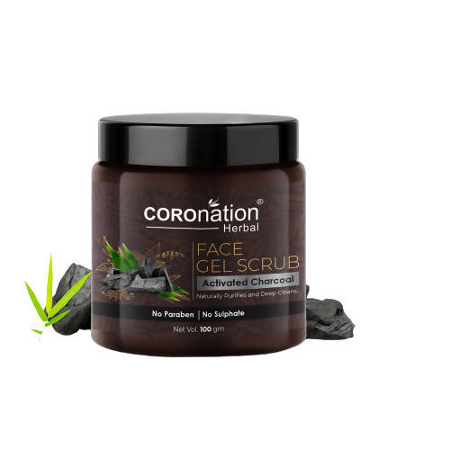 Coronation Herbal Activated Charcoal Face Gel Scrub | Grocsy