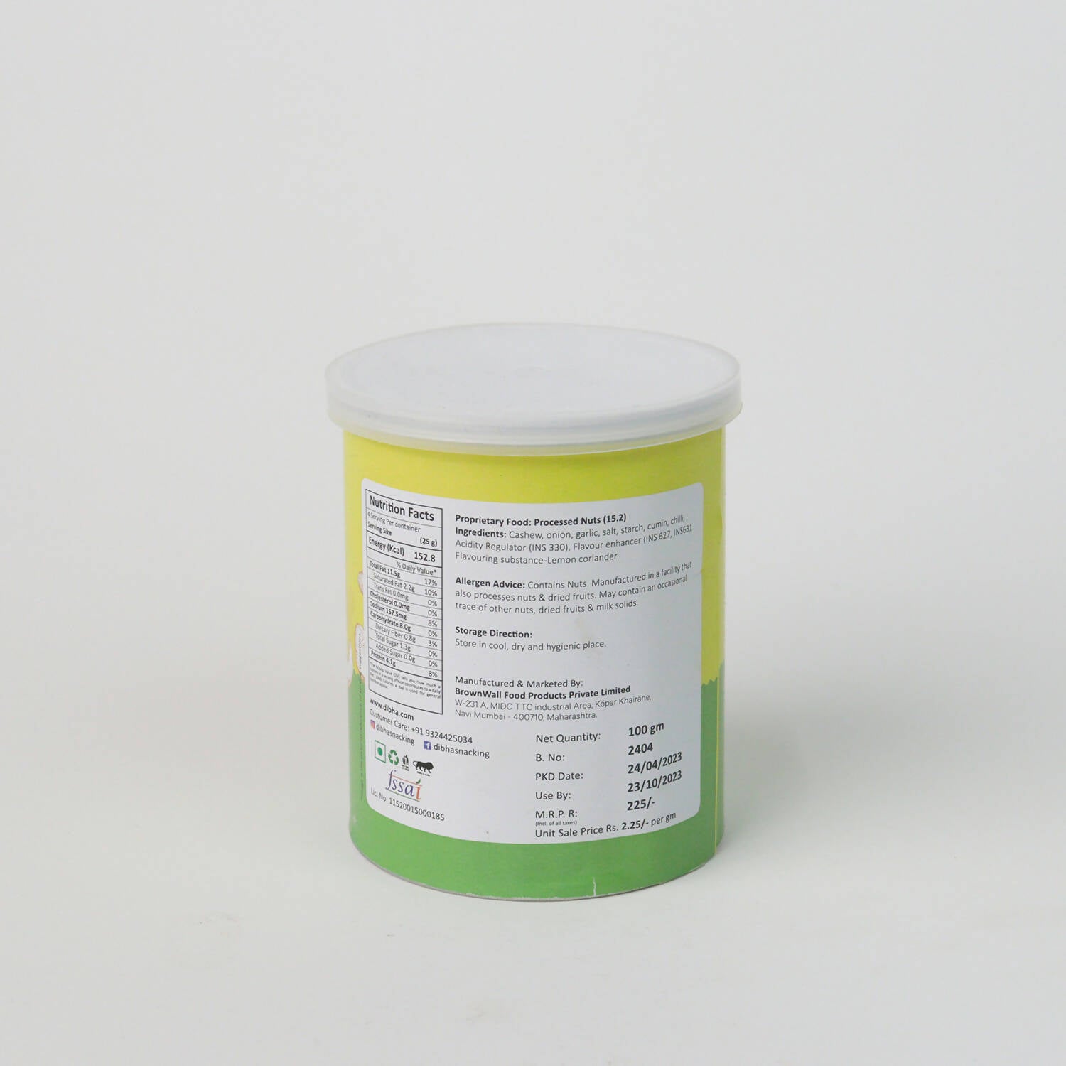 Dibha - Honest Snacking Lemon Coriander Cashew | Grocsy