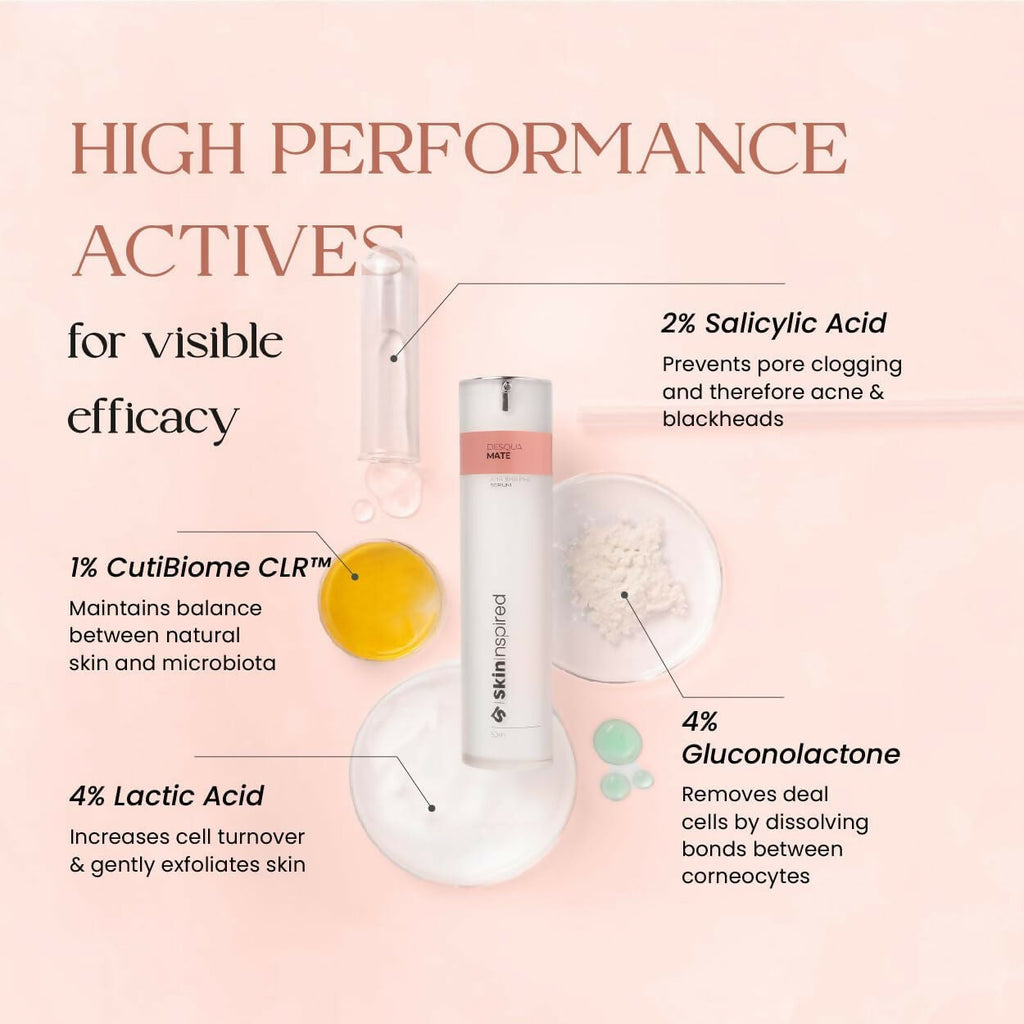 SkinInspired AHA+BHA+PHA Lactic Acid + 2% Salicylic Acid Face Serum | Grocsy