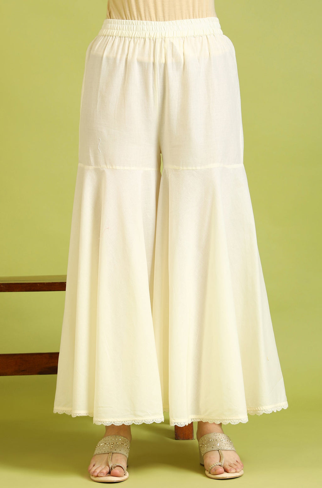 W for Woman White Embroidered Pure Cotton Straight Spaghetti Kurta and Sharara Set with Dupatta | Grocsy