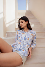 Juniper Lamora Floral Printed Button-Down Shirt For Women | Grocsy