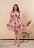 Juniper Lamora Peach Bloom Ruffle Tier Dress | Grocsy