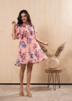 Juniper Lamora Peach Bloom Ruffle Tier Dress | Grocsy