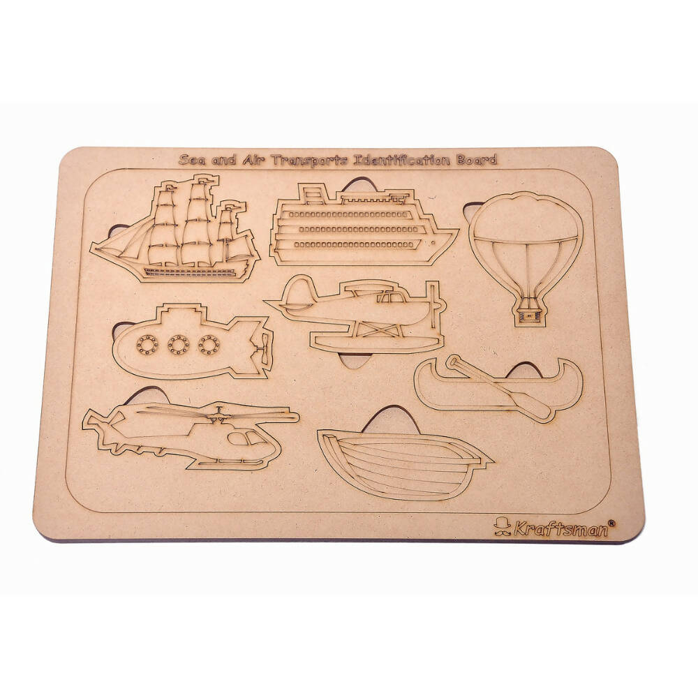 Kraftsman Sea And Air Transport Vehicles Identification Puzzle Board with Color Kit included | Grocsy