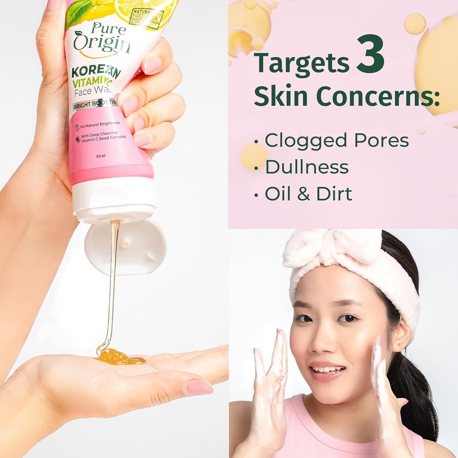 Pure Origin Korean Vitamin C Bright Boosting Face Wash | Grocsy