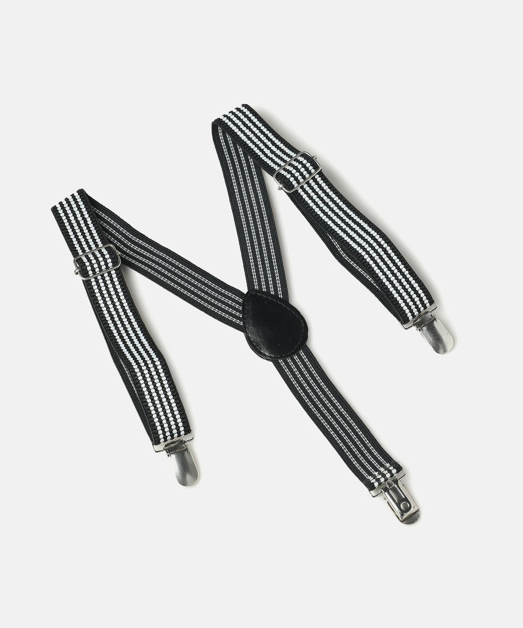 Manet Boys Strip Suspenders - Black | Grocsy