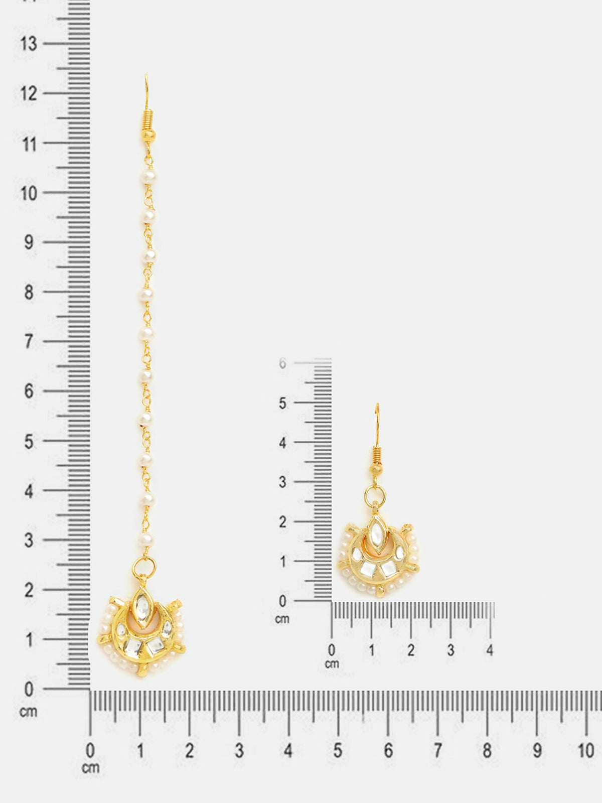 Ruby Raang Kundan Maang Tikka With Earrings | Grocsy