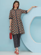 Joban Fashion Elephant Printed Co Ord Set - Beige | Grocsy