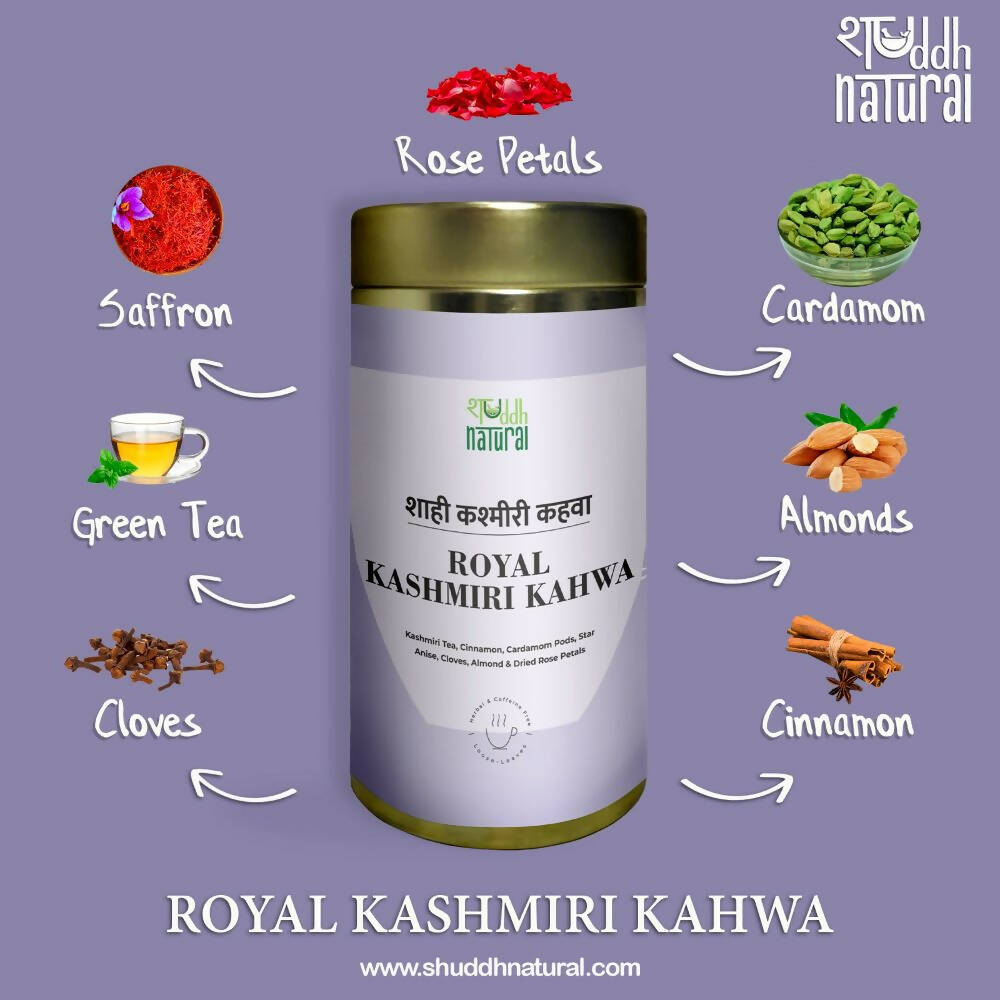 Shuddh Natural Ubtan Based Herbal Gulal | Ayurvedic Thandai Powder |Kashmiri Kahwa| Holi Gift Hamper | Grocsy