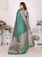 Aastha Fashion Green Organza Silk Weaving Saree | Grocsy
