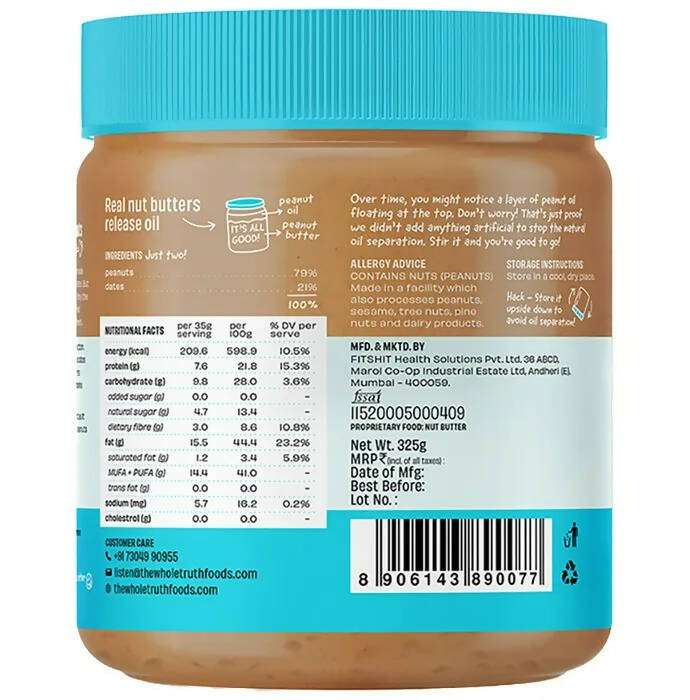 The Whole Truth Peanut Butter with Dates Creamy | Grocsy