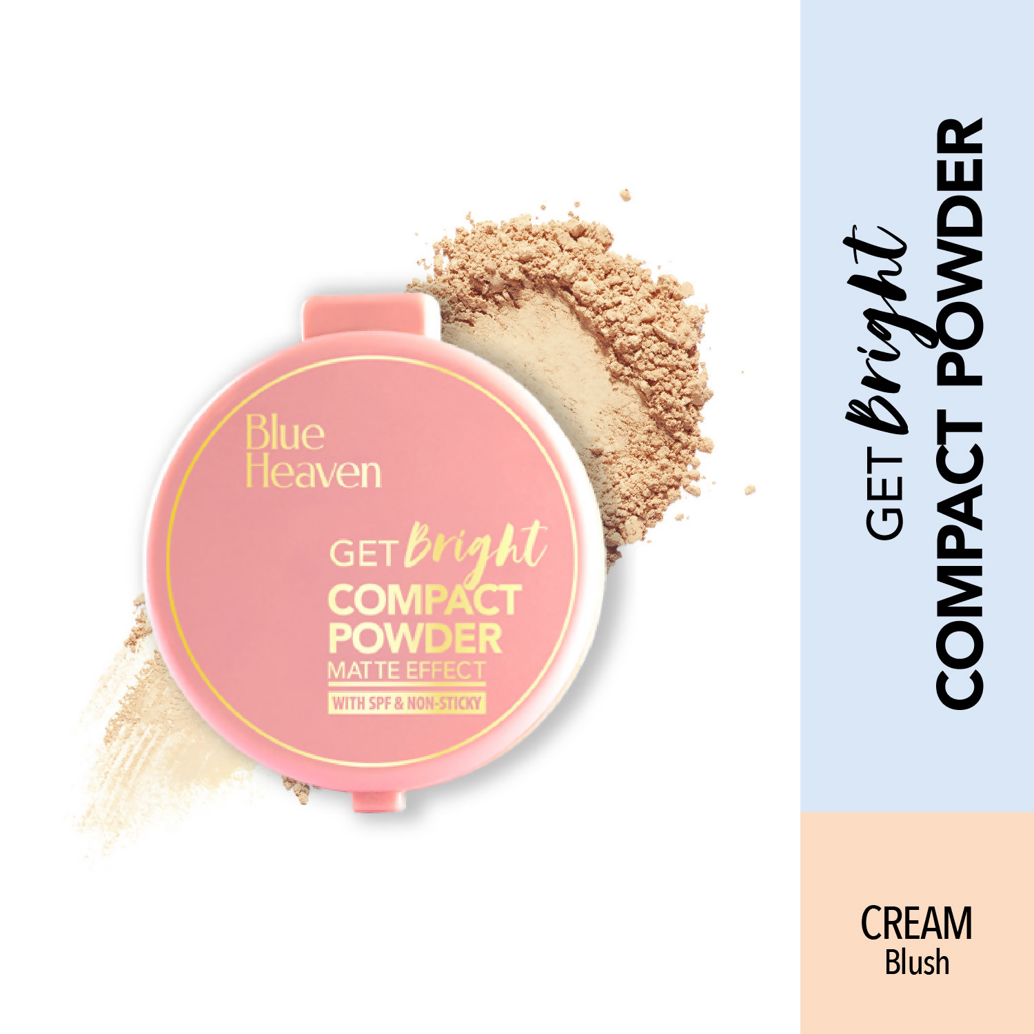 Blue Heaven Get Bright Compact Powder - Cream Blush | Grocsy