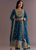 Teeya Creation Morpich Color Chinon Silk Embroidery Work Wedding Wear Gown | Grocsy