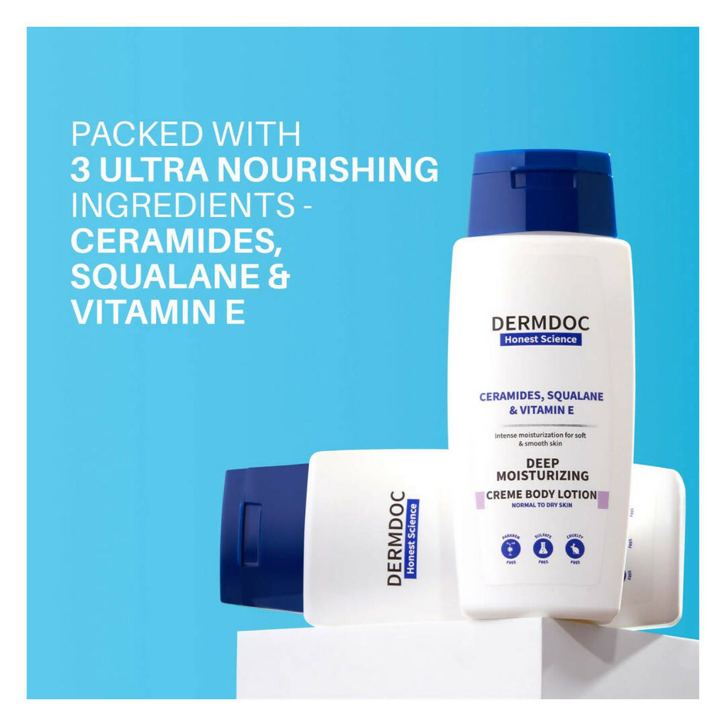 Dermdoc Ceramides & Vitamin E Deep Moisturising Creme Body Lotion | Grocsy