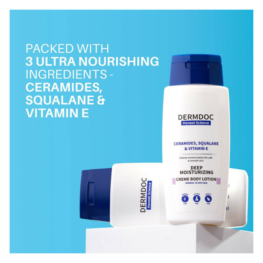 Dermdoc Ceramides & Vitamin E Deep Moisturising Creme Body Lotion | Grocsy
