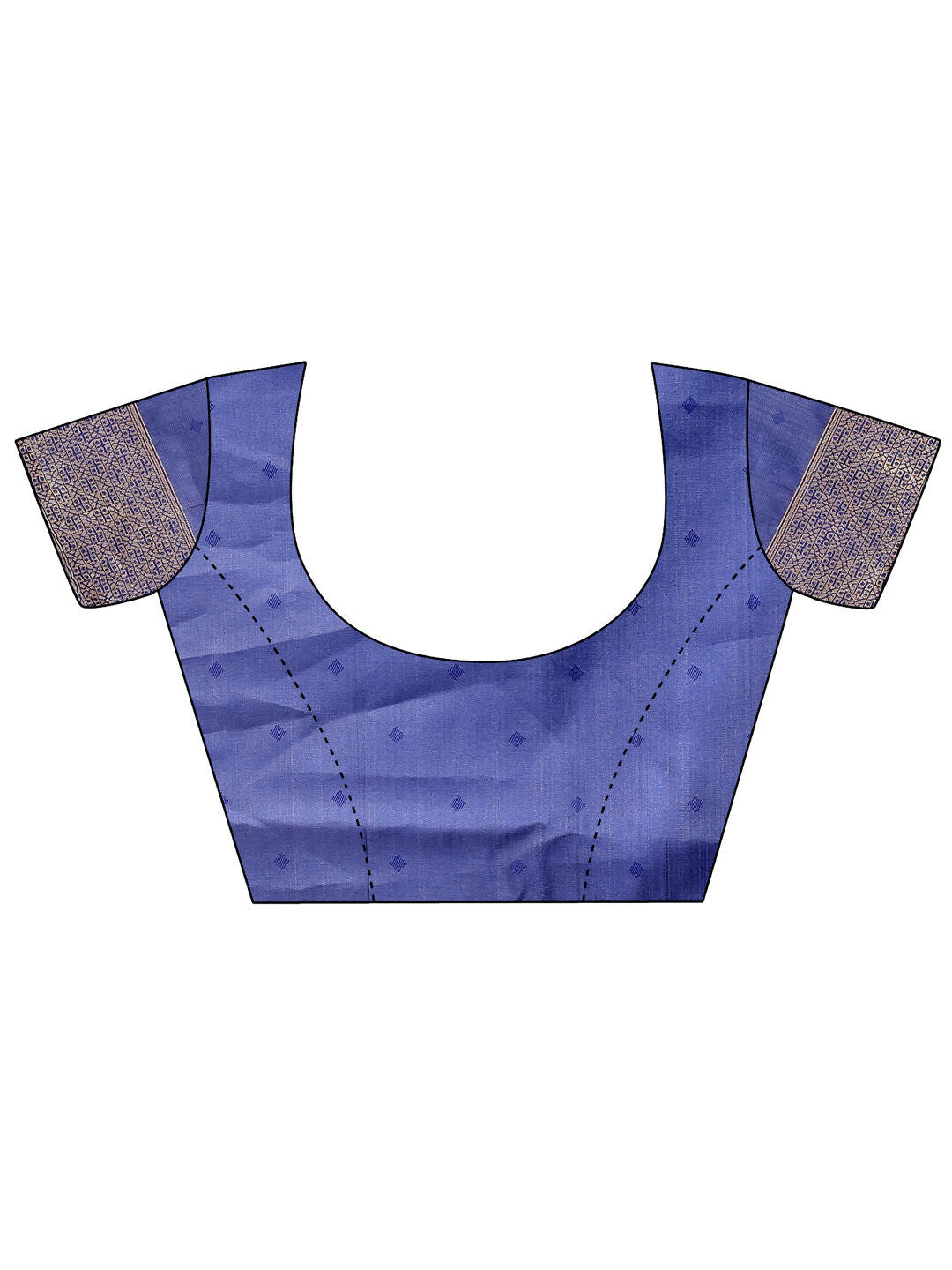 Shree Shyam Fashion Banarasi Silk Cream & Navy Blue Saree | Grocsy